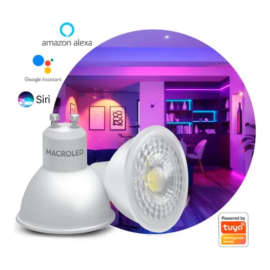Dicroico LED smart MACROLED SDL-MR16-5W-RGB · MR16 5W - GU10 100-240VAC - WIFI+BLUETOOTH - RGB+BLANCO