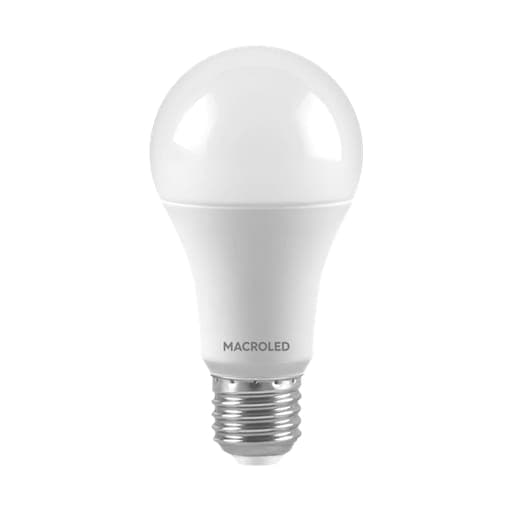Imagen referencial de la serie: Foco LED MACROLED BT-60-12WW · 11.5W A60 E27 180-240VAC luz cálida 3000K
