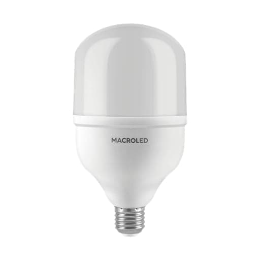 Imagen referencial de la serie: Foco LED tipo botella MACROLED BAP-30-E27-WW · 30W E27 180-240VAC luz cálida 3000K