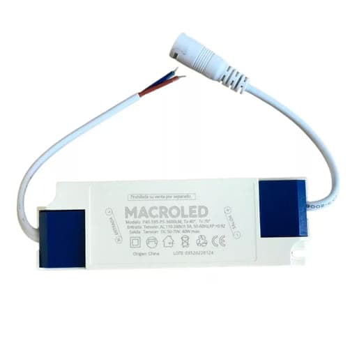 Driver para panel LED MACROLED P40-595-PS-3600LM-DR · 40W entrada 110-260VAC FP0.98