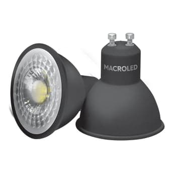 Imagen referencial de la serie: Dicroico LED eco MACROLED PAR16-PVCN-7W-38D-CW · negro MR16 7W 100-240VAC luz fría 6000K 38° GU10