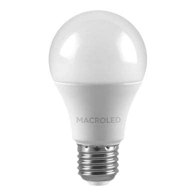 Imagen referencial de la serie: Foco LED MACROLED BT-60-10NW · 9.5W A60 E27 180-240VAC luz neutra 4500K