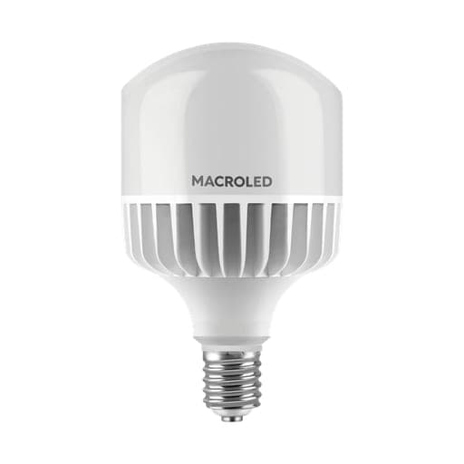 Imagen referencial de la serie: Foco LED tipo botella MACROLED BAP-60-E40-CW · 60W E40 100-240VAC luz fría 6500K