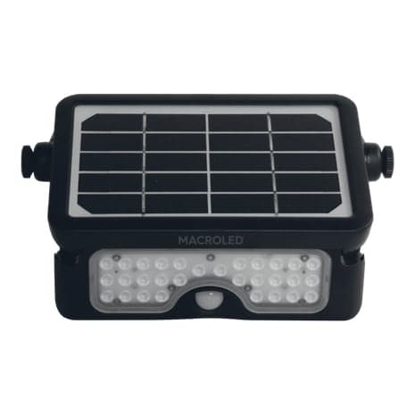 Imagen referencial de la serie: Reflector LED solar revatible con sensor de movimiento MACROLED SSFL-5W-WW · 5W luz cálida 3000K