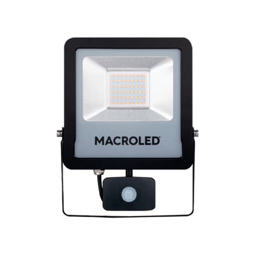 Imagen referencial de la serie: Reflector LED MACROLED SFLSV2-20CW · negro pro con sensor de movimiento 20W 100-240VAC luz fría 6