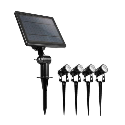 Estaca LED solar MACROLED ELSX4-4W-IP65-WW · 1 panel 4 estacas 4W blanco calido 3000K