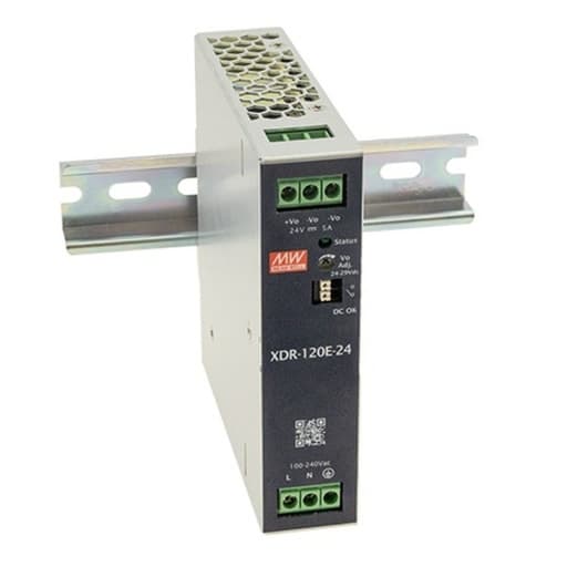 Fuente de alimentación para riel DIN MEAN WELL XDR-120-48 · 120W 48VDC 2.5A in 85-264VAC