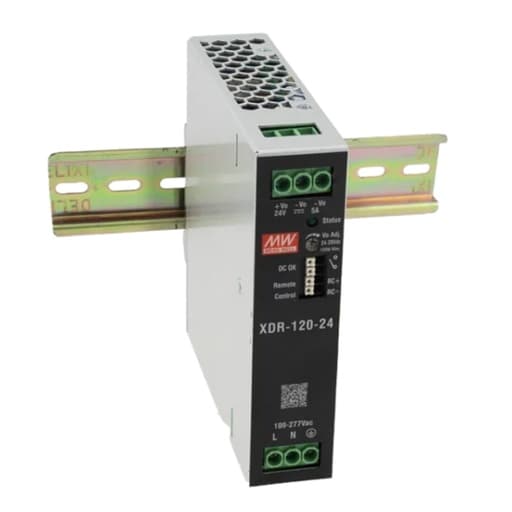 Fuente de alimentación para riel DIN MEAN WELL XDR-120-36 · 120W 36VDC 3.33A in 85-264VAC