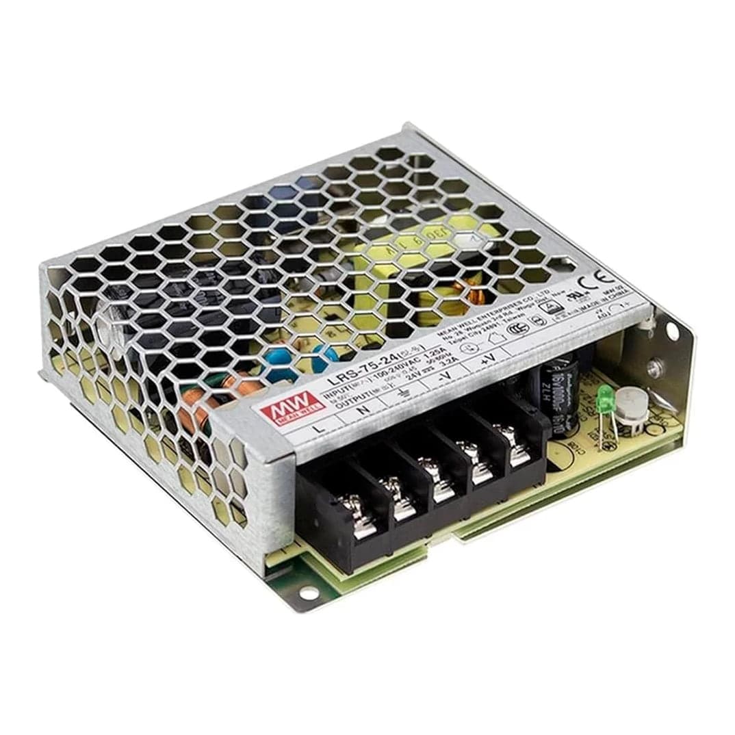 Fuente de alimentación para LED MEAN WELL LRS-75-24 · 76.8W 24VDC 3.2A · IP20