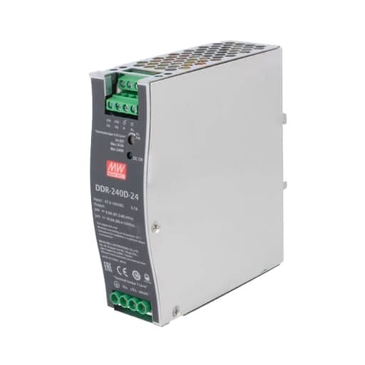 Convertidores DC/DC aislados MEAN WELL DDR-240D-24 · montaje en riel DIN 67.2-154Vin 24V 10A