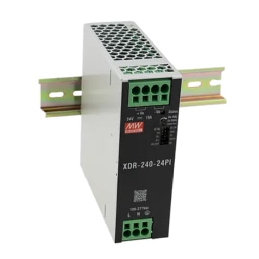 Fuente de alimentación para riel DIN MEAN WELL XDR-240-24 · 240W 24VDC 10A in 85-264VAC
