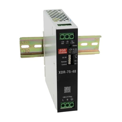 Fuente de alimentación para riel DIN MEAN WELL XDR-75-36 · 75W 36VDC 2.08A in 85-264VAC