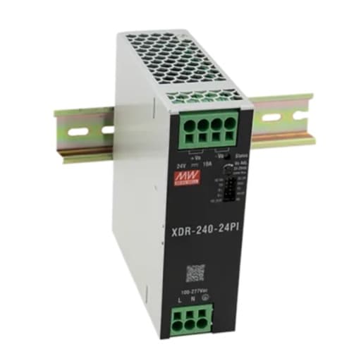 Fuente de alimentación para riel DIN MEAN WELL XDR-240-12 · 240W 12VDC 20A in 85-264VAC