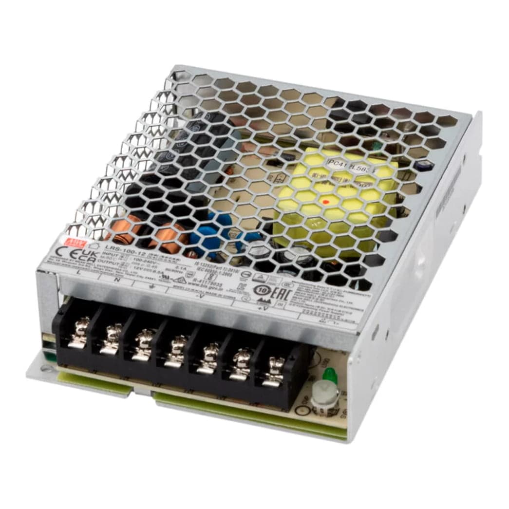 Fuente de alimentación para LED MEAN WELL LRS-100-12 · 102W 12VDC 8.5A · IP20