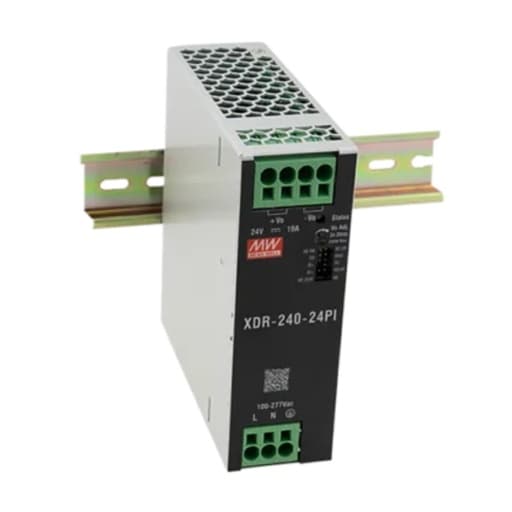 Fuente de alimentación para riel DIN MEAN WELL XDR-240-36 · 240W 36VDC 6.67A in 85-264VAC