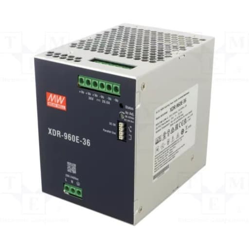 Fuente de alimentación para riel DIN MEAN WELL XDR-960E-36 · 960W 36VDC 26.67A in 180-550VAC (Serie E)