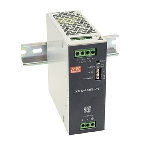 Fuente de alimentación para riel DIN MEAN WELL XDR-480E-48 · 480W 48VDC 10A in 85-264VAC (Serie E)
