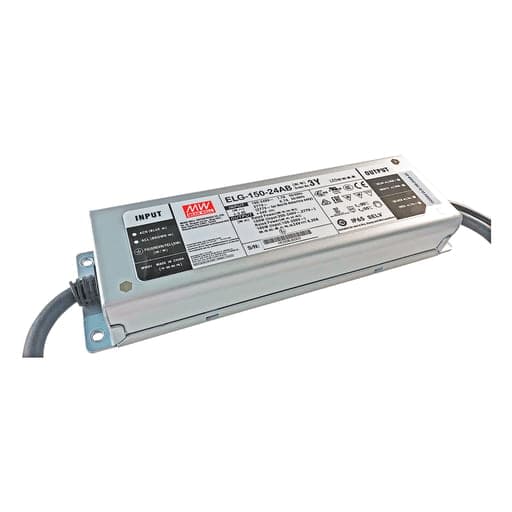 Fuente de alimentación MEAN WELL ELG-150-24AB · 150W 24V 6.25A CC+CV IP65 Io/Vo adj W/Pot + 3in1 dim