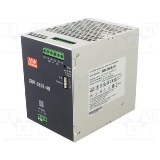 Fuente de alimentación para riel DIN MEAN WELL XDR-960E-48 · 960W 48VDC 20A in 180-550VAC (Serie E)