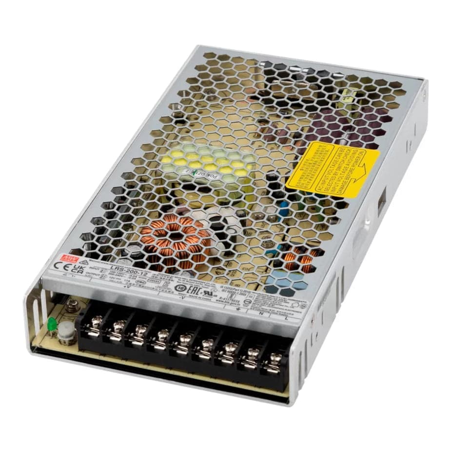Fuente de alimentación para LED MEAN WELL LRS-200-12 · 204W 12VDC 17A · IP20
