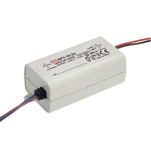 Fuente de alimentación MEAN WELL APV-16-24 · 16.08W 24V 0.67A 90-264VAC Constant V