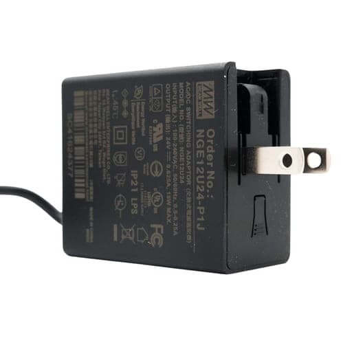 Adaptador AC/DC MEAN WELL NGE12U24-P1J · in: 100-240VAC 50/60Hz 0.5-0.25A; out: 24VDC 0.625A 15W