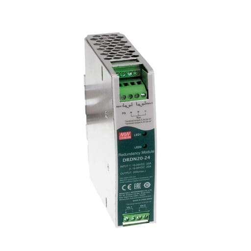 Módulo de redundancia para carril MEAN WELL DRDN20-24 · DIN; 24VDC 20A 19-29VDC