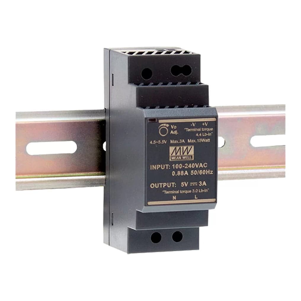 Fuente de alimentación para riel DIN MEAN WELL HDR-30-24 · 36W 24VDC 1.5A