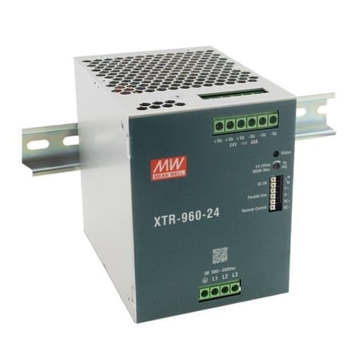 Fuente de alimentación para riel DIN MEAN WELL XTR-960-36 · 960W 36VDC 26.67A in 180-550VAC