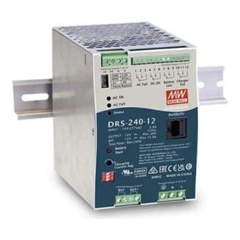 Imagen referencial de la serie: Fuente de alimentación para riel DIN MEAN WELL DRS-240-12 · 240W 12V 0-20A DIN rail All-In-One