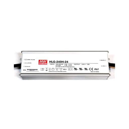 Fuente de alimentación MEAN WELL HLG-240H-24 · 240W 24V 10A IP67 rated