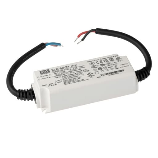 Fuente de alimentación para LED MEAN WELL XLN-40-24 · 40W 24VDC 1.67A in 90-264VAC IP67 Constant volta