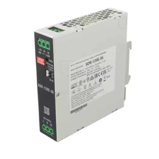 Fuente de alimentación para riel DIN MEAN WELL XDR-120E-36 · 120W 36VDC 3.33A in 85-264VAC (Serie E)