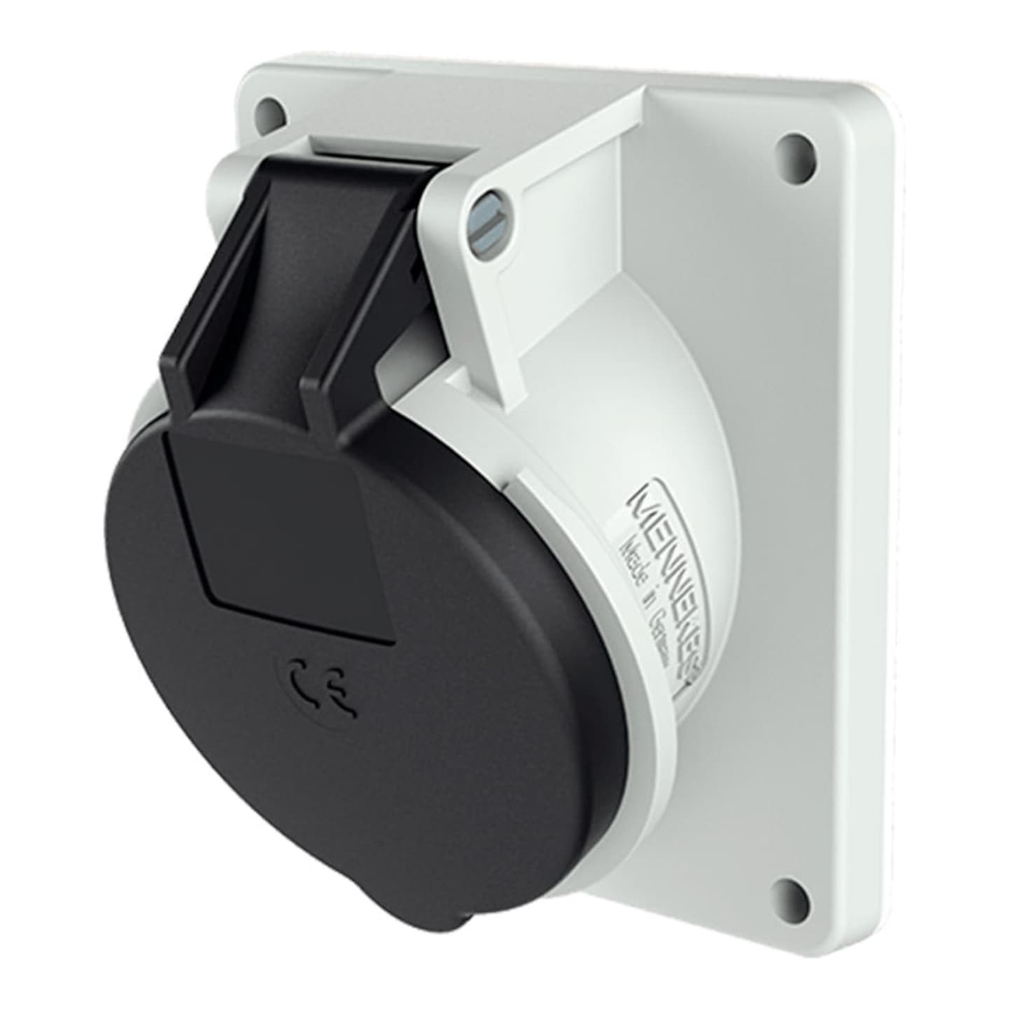Toma empotrable MENNEKES 1497 · 32A 3P+T 500V negro 7H IP44
