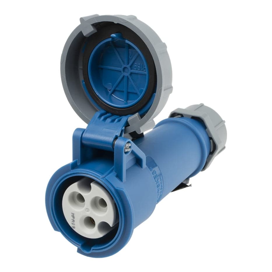 Toma aérea MENNEKES 540 · 16A 2P+T 250V azul 6H IP67