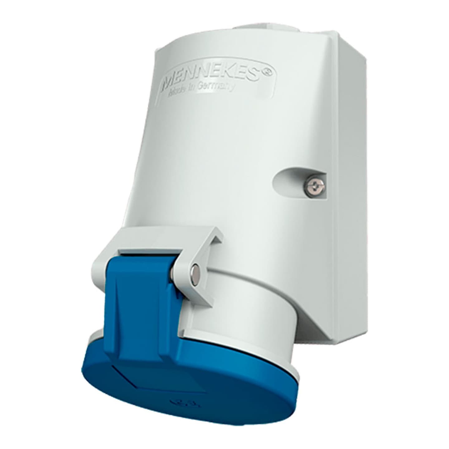 Toma visible MENNEKES 1424 · 32A 3P+T 250V azul 9H IP44 libre de halogeno