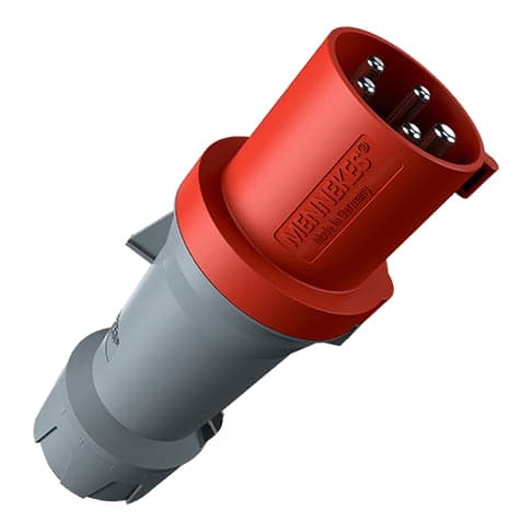 Enchufe MENNEKES 3258 · 63A 3P+N+T 415V rojo 6H IP44 powertop plus