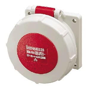 Toma empotrable MENNEKES 228A · 16A 3P+N+T 400V rojo 6H (Amaxx) IP67