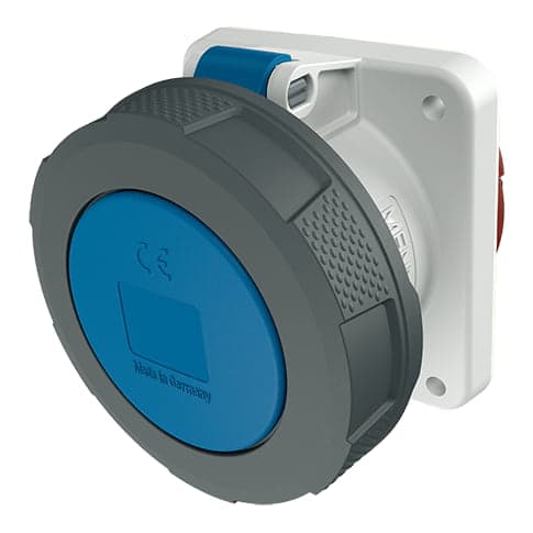 Toma empotrable MENNEKES 1264A · 63A 2P+T 250V azul 6H IP67