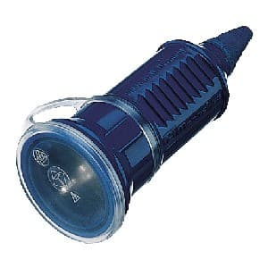 Toma aéreo schuko MENNEKES 10843 · azul 16A 2P+T 250V IP44