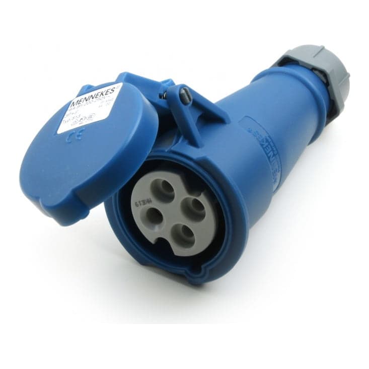 Toma aérea MENNEKES 513 · 16A 3P+T 250V azul 9H IP44