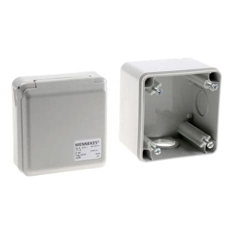 Caja visible con toma visible con tapa MENNEKES 4102 · 16A 2P+T 250V 6H IP44