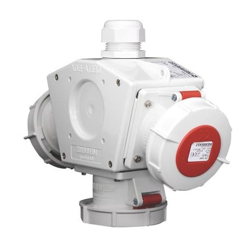 Toma triple aéreo MENNEKES 9100508 · 32A 3P+T 415V rojo 6H IP67 (Delta Box)