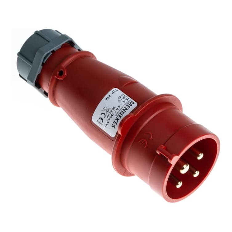 Enchufe MENNEKES 252 · 16A 3P+T 415V rojo 6H IP44