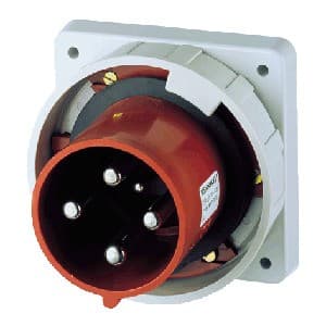 Enchufe empotrable MENNEKES 3583 · 125A 3P+T 415V rojo 6H IP67