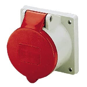 Toma empotrable recto MENNEKES 1367 · 16A 2P+T 415V rojo 9H IP44