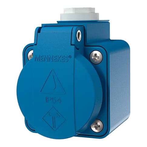 Toma visible schuko MENNEKES 10082 · azul 16A 2P+T 250V IP44