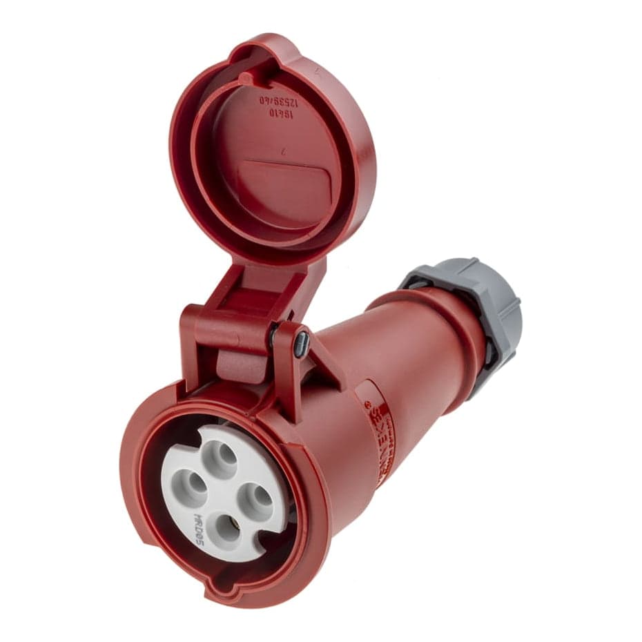 Toma aérea MENNEKES 514 · 16A 3P+T 415V rojo 6H IP44