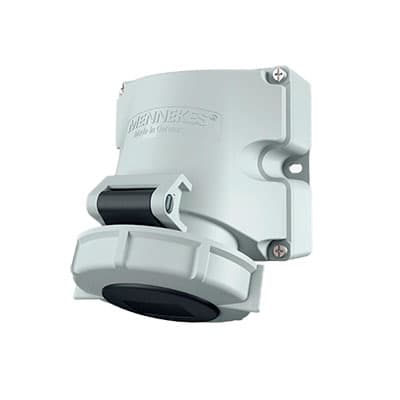 Toma visible MENNEKES 27003 · 16A 3P+T 500V negro 7H IP44 libre de halogeno