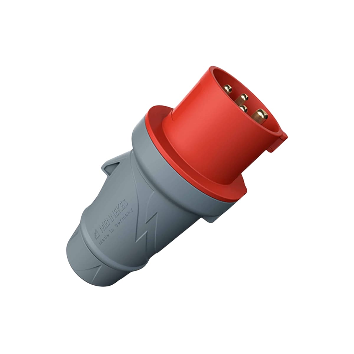 Enchufe MENNEKES 3206 · 16A 3P+T 415V rojo 6H IP44 (2 CUERPOS) ex 252